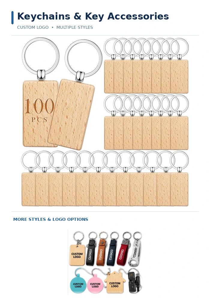Auto & Tools Custom logo wooden keychains and assorted promotional metal and leather key accessories