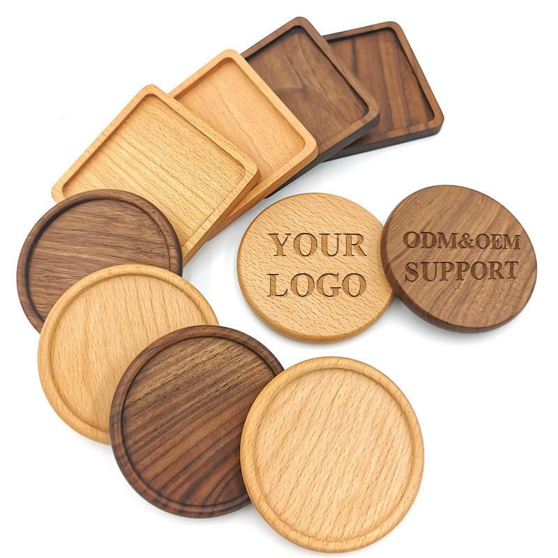 Home & Garden Custom Wood & Bamboo Drink Coasters for business events and branded home gifts