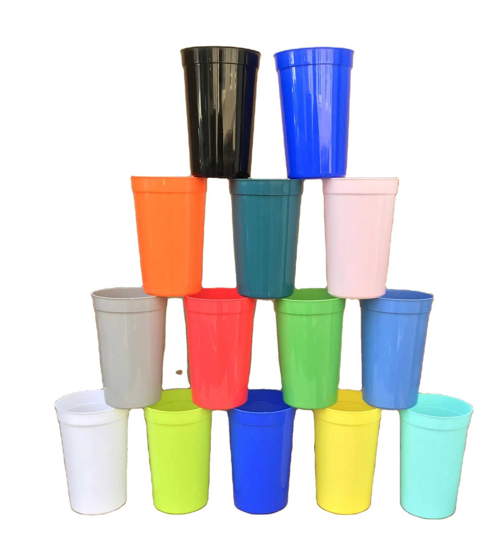 Drinkware Custom Printed Plastic Stadium Cups - 16oz PP plastic stadium cups with company logo for large-volume event and venue promotions.
