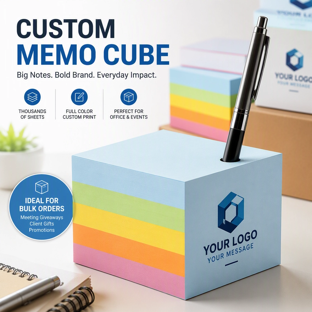 Notebooks & Paper Goods Custom Memo Cubes & Branded Desktop Note Blocks — wholesale custom logo promotional paper goods