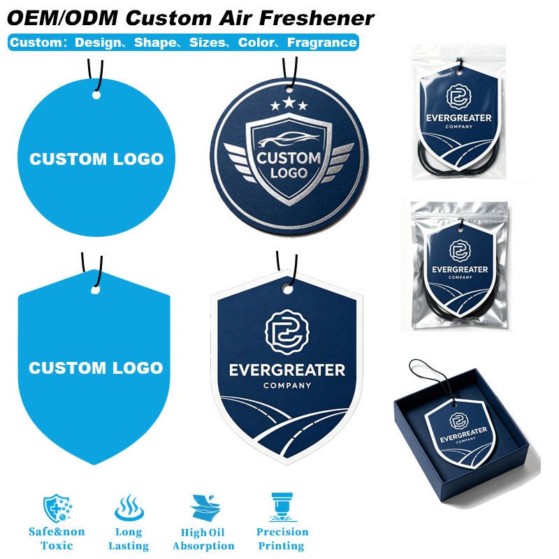 Home & Garden Custom printed hanging paper air fresheners with die-cut shapes and branded logo for promotional car gifts