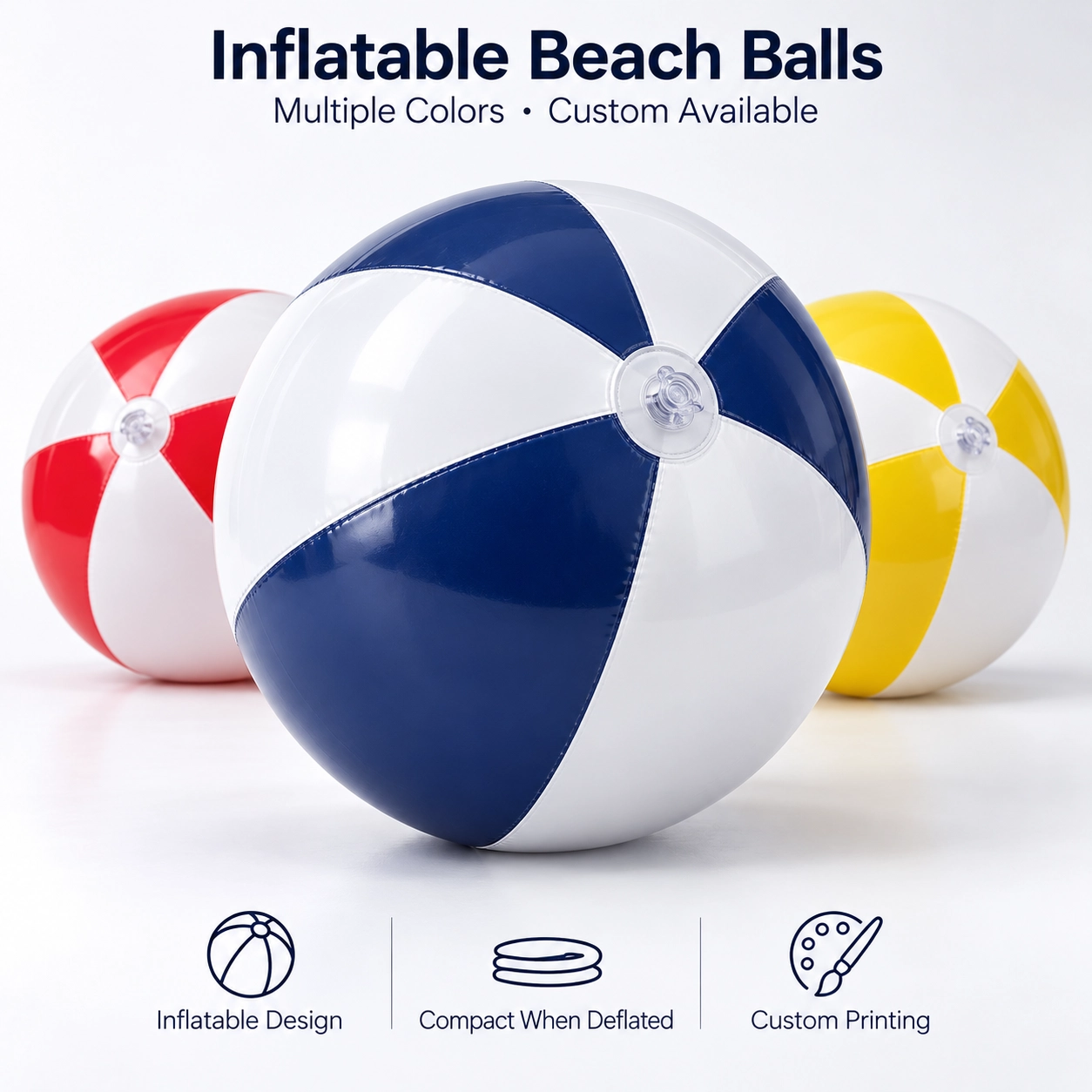 Outdoor & Leisure Custom Printed Inflatable Beach Balls for pool parties, beach promotions, resorts, outdoor festivals