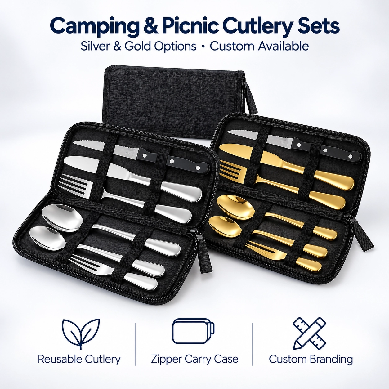 Outdoor & Leisure Custom Reusable Camping & Picnic Cutlery Sets for camping, picnics, company outings, outdoor gift kits