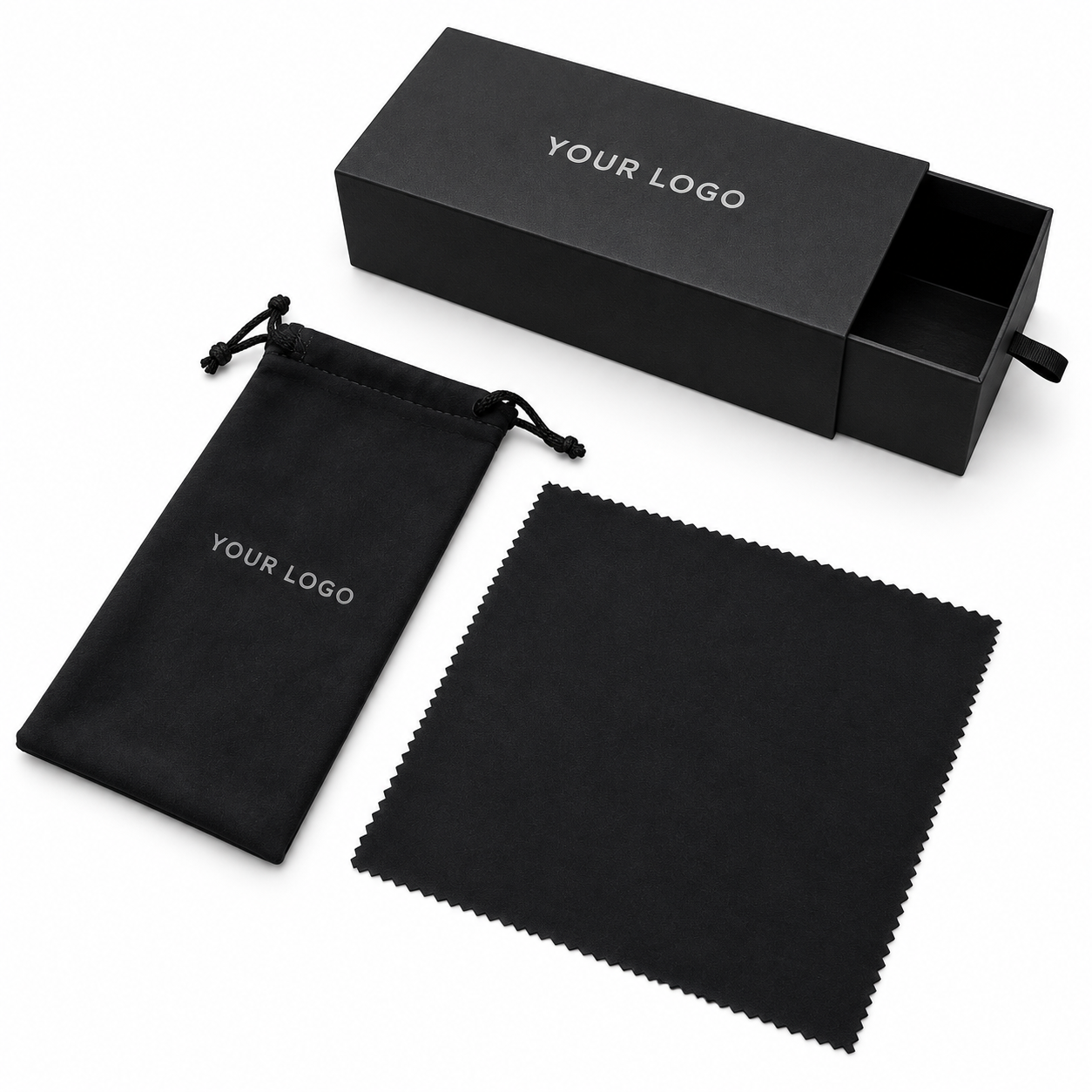 Gift Packaging & Sets Custom packaging sets with glasses case, pouch, cleaning cloth and paper box