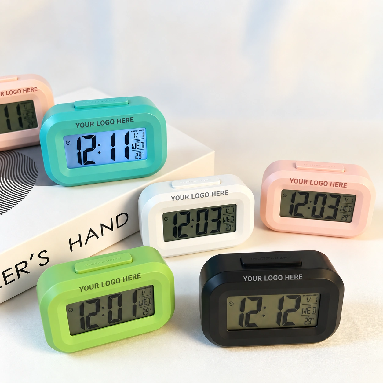 Technology Custom Digital Alarm Clocks & LCD Desk Clocks for wholesale corporate giveaways and logo customization