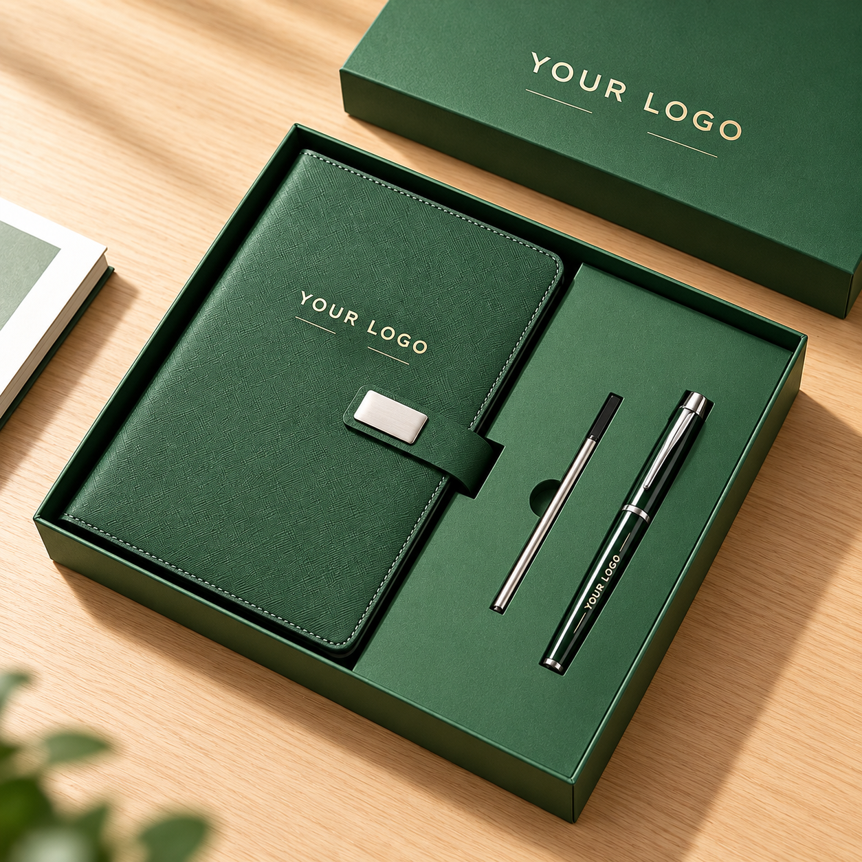 Gift Packaging & Sets Promotional gift sets with mixed branded giveaway items and custom packaging