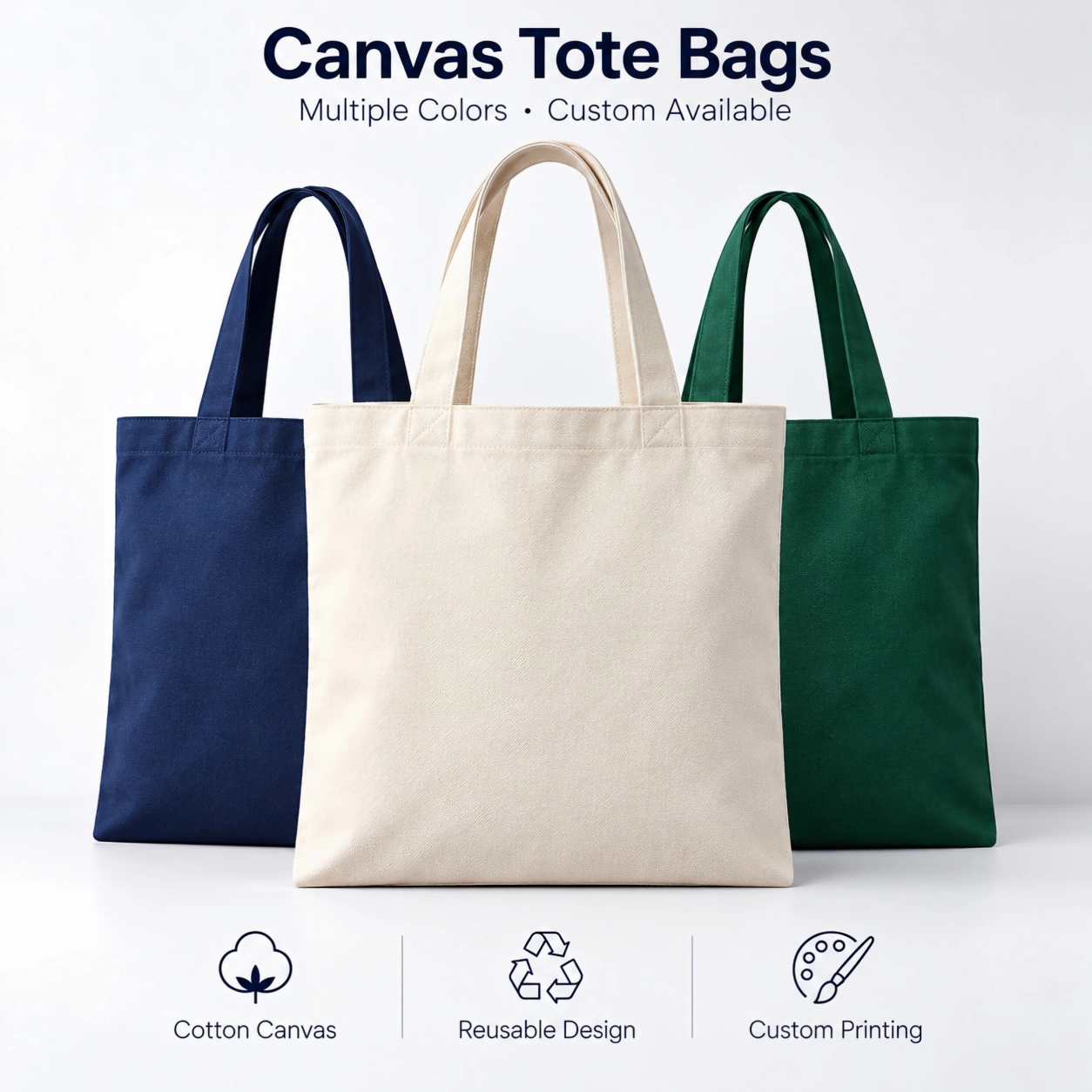 Bags Custom cotton canvas tote bags in multiple colors for promotional logo printing