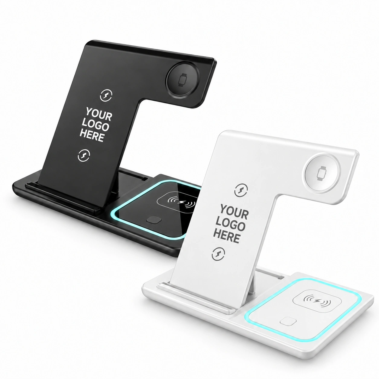 Technology Custom Wireless Charging Stands & 3-in-1 Chargers for wholesale corporate giveaways and logo customization