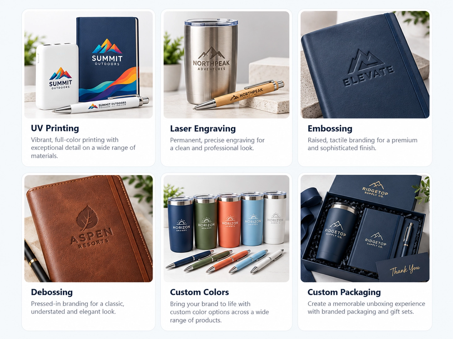 About Us Logo Printing promotional product examples